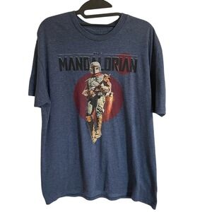 Star Wars Blue Short‎ Sleeve Mandalorian Tee Crewneck Size Large